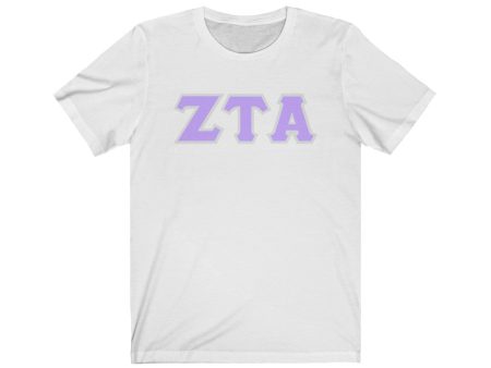 ZTA Printed Letters | Violet with Grey Border T-Shirt Online now