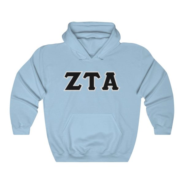 ZTA Printed Letters | Black with Grey Border Hoodie For Discount