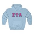 ZTA Printed Letters | Hot Pink & Turquoise Border Hoodie For Discount