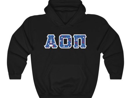 Alpha Omicron Pi Printed Letters | American Stars Hoodie Discount