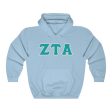 ZTA Printed Letters | Turquoise with Grey Border Hoodie on Sale