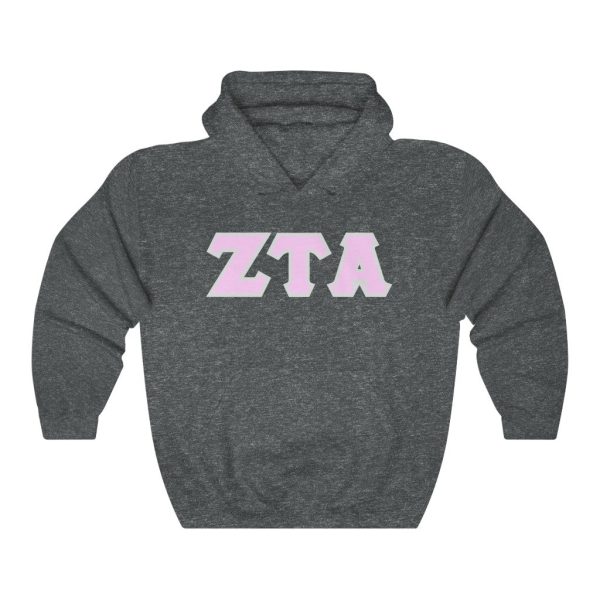 ZTA Printed Letters | Light Pink with Grey Border Hoodie Fashion