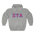 ZTA Printed Letters | Hot Pink & Turquoise Border Hoodie For Discount