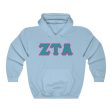 ZTA Printed Letters | Turquoise & Hot Pink Border Hoodie Online now