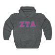 ZTA Printed Letters | Hot Pink & Turquoise Border Hoodie For Discount