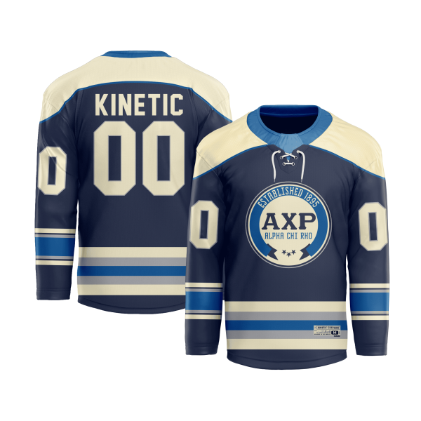 Alpha Chi Rho - Blue Cream Hockey Jersey Fashion