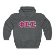 Phi Sigma Sigma Printed Letters | Drk Pink & White Border Hoodie Online