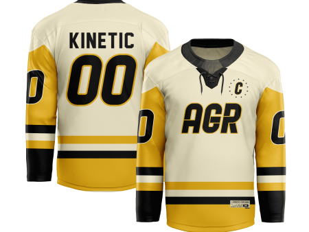 Alpha Gamma Rho - Golden Cream Hockey Jersey Online Sale