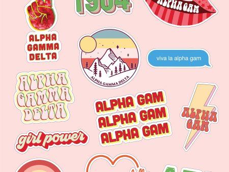 Alpha Gamma Delta Girl Power Sticker Sheet For Cheap