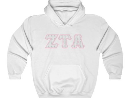 ZTA Printed Letters | Marble with Pink Border Hoodie Cheap