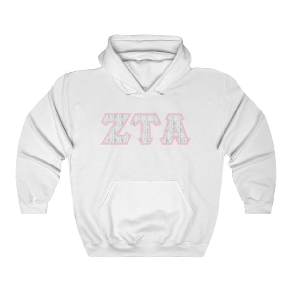 ZTA Printed Letters | Marble with Pink Border Hoodie Cheap