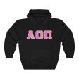 Alpha Omicron Pi Printed Letters | Bubble Gum Hoodie Sale