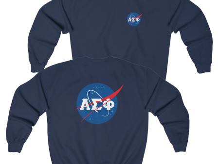 Alpha Sigma Phi Graphic Crewneck Sweatshirt | Nasa 2.0 For Cheap