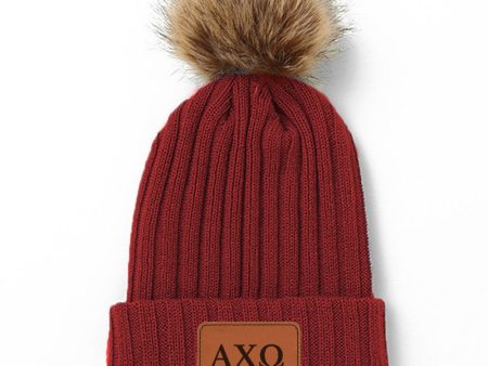 Alpha Chi Omega Pom Pom Beanie Hat For Cheap