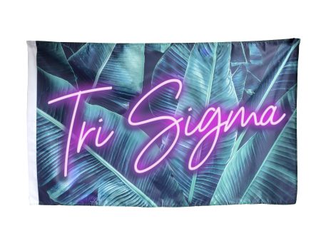 Sigma Sigma Sigma Neon Palm Flag Online now