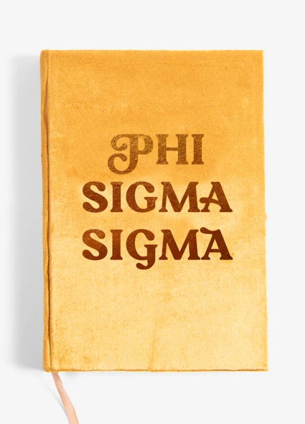 Phi Sigma Sigma Velvet Notebook with Gold Foil Imprint Online Sale