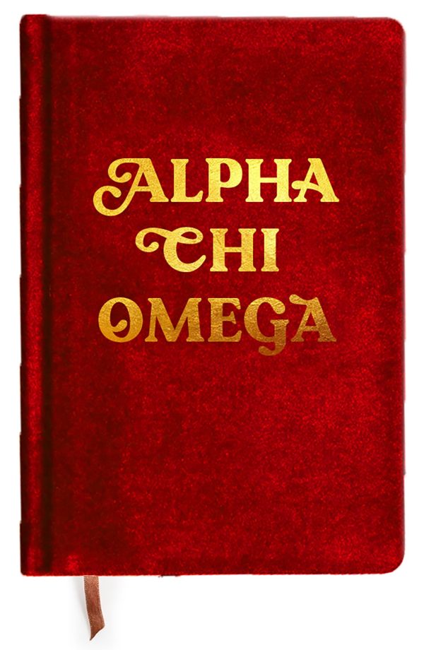 Alpha Chi Omega Velvet Notebook with Gold Foil Imprint Online now