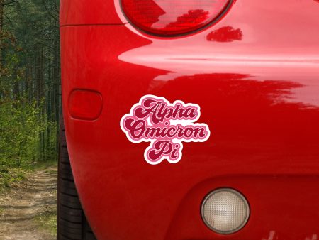 Alpha Omicron Pi Retro Sorority Car Magnet Set of 2 Sale