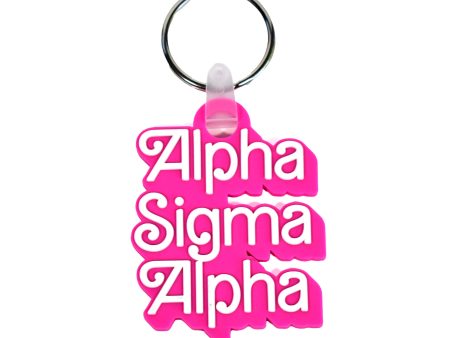 Alpha Sigma Alpha Keychain- Retro Dolly Sorority Name Design Sale