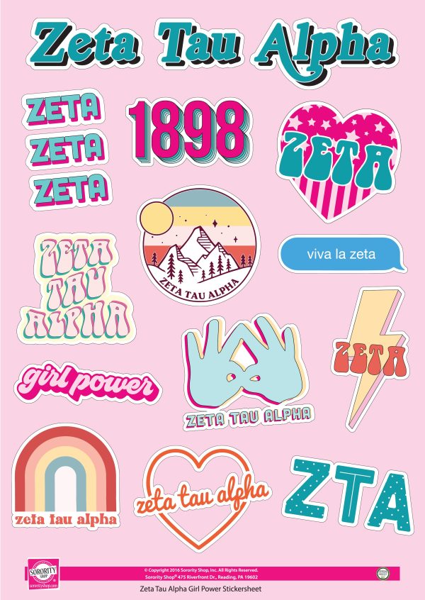 Zeta Tau Alpha Girl Power Sticker Sheet Online Hot Sale