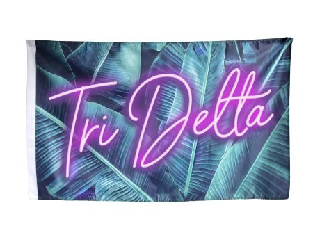 Delta Delta Delta Neon Palm Flag For Sale