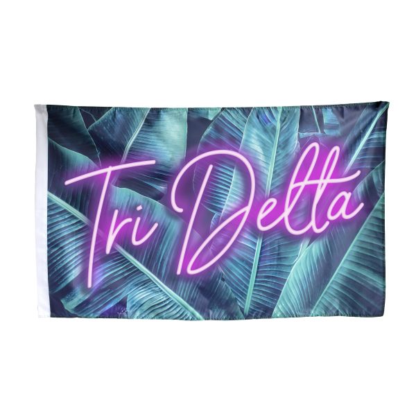 Delta Delta Delta Neon Palm Flag For Sale