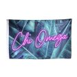 Chi Omega Neon Palm Flag Online now