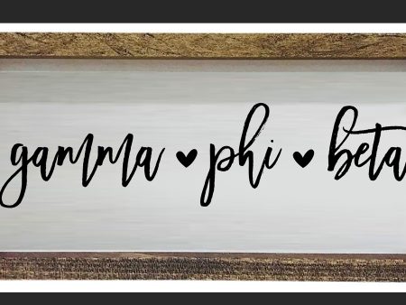 Gamma Phi Beta Script Wooden Sign Hot on Sale