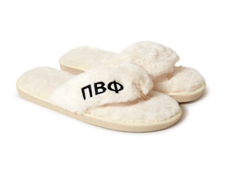 Pi Beta Phi - Furry Slippers Women - With PBP Embroidery Logo Sale