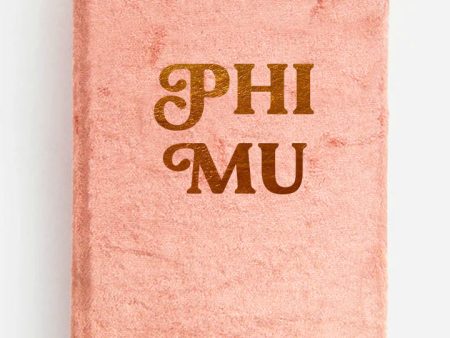 Phi Mu Velvet Notebook with Gold Foil Imprint Supply