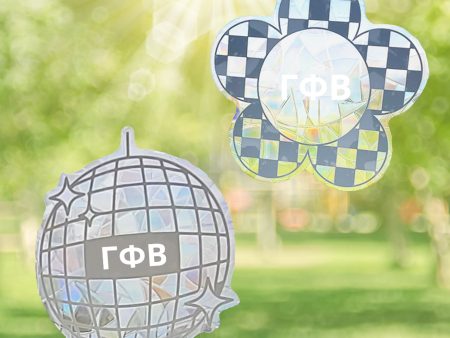 Gamma Phi Beta Suncatcher Decals- Set of 2: Flower & Disco Ball Online