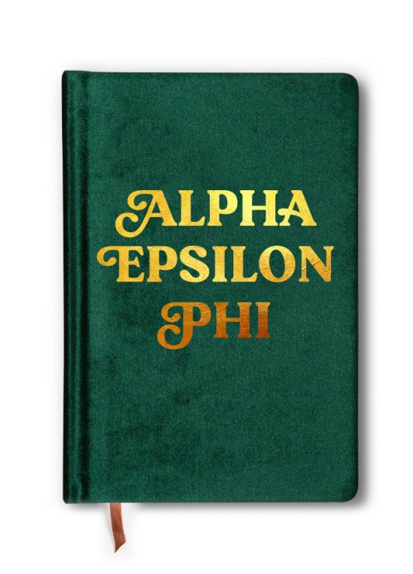 Alpha Epsilon Phi Velvet Notebook with Gold Foil Imprint For Discount