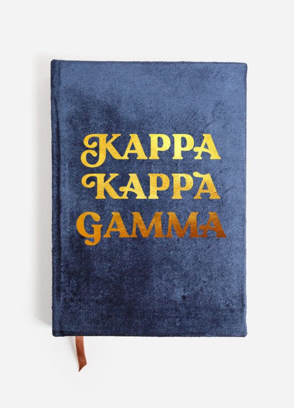 Kappa Kappa Gamma Velvet Notebook with Gold Foil Imprint Online Hot Sale