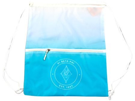 Pi Beta Phi Drawstring Backpack, Ombre Color Design Online Sale