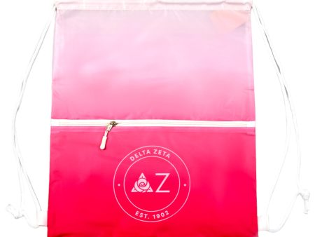 Delta Zeta Drawstring Backpack, Ombre Color Design Sale