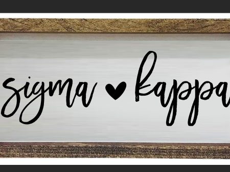 Sigma Kappa Script Wooden Sign For Discount