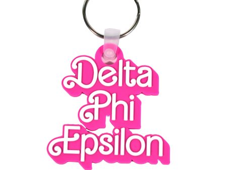 Delta Phi Epsilon Keychain- Retro Dolly Sorority Name Design Sale