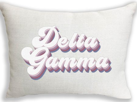 Delta Gamma Retro Throw Pillow on Sale