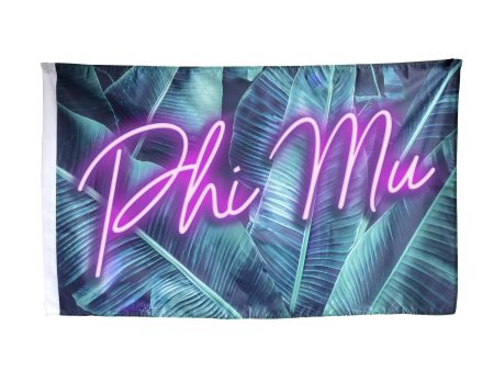 Phi Mu Neon Palm Flag Fashion