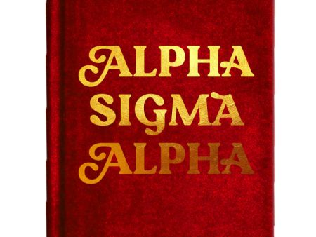 Alpha Sigma Alpha Velvet Notebook with Gold Foil Imprint For Discount