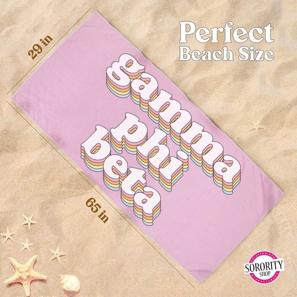 Gamma Phi Beta Plush Retro Beach Towel Fashion