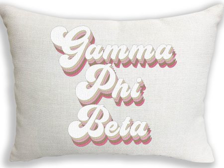 Gamma Phi Beta Retro Throw Pillow Hot on Sale