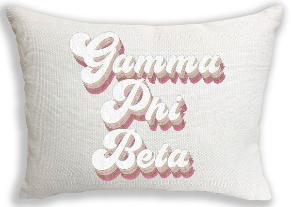 Gamma Phi Beta Retro Throw Pillow Hot on Sale