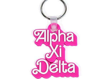 Alpha Xi Delta Keychain- Retro Dolly Sorority Name Design Fashion