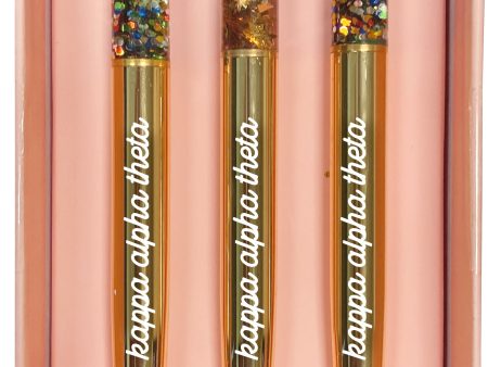 Kappa Alpha Theta Glitter Pens (Set of 3) Discount