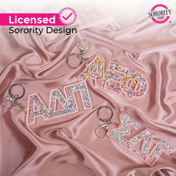 Pi Beta Phi Glitter Sorority Keychain Sale