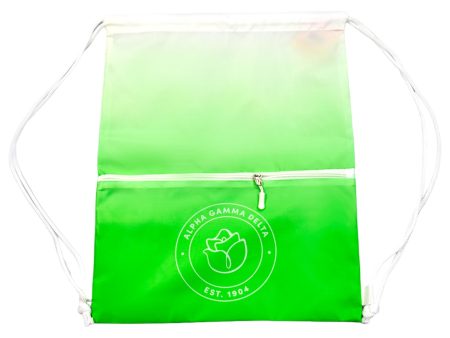 Alpha Gamma Delta Drawstring Backpack, Ombre Color Design For Discount