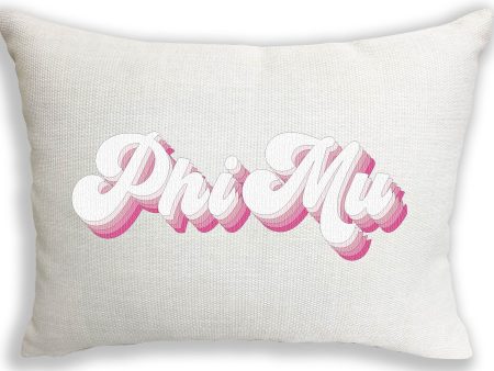 Phi Mu Retro Throw Pillow Online