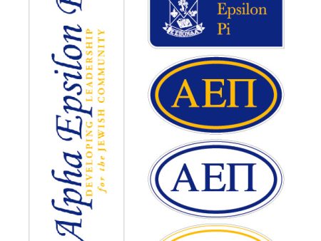 Alpha Epsilon Pi Fraternity Sticker Sheet- Brand Focus Sale