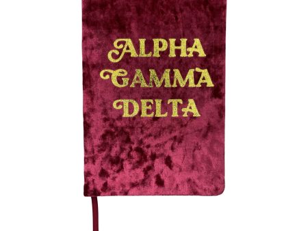 Alpha Gamma Delta Velvet Notebook with Gold Foil Imprint Online